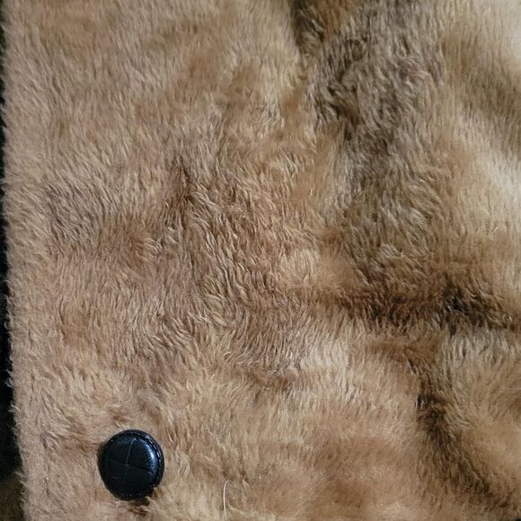 Men's Plaid Pea Coat - Brown and Tan - Picture 8 of 8